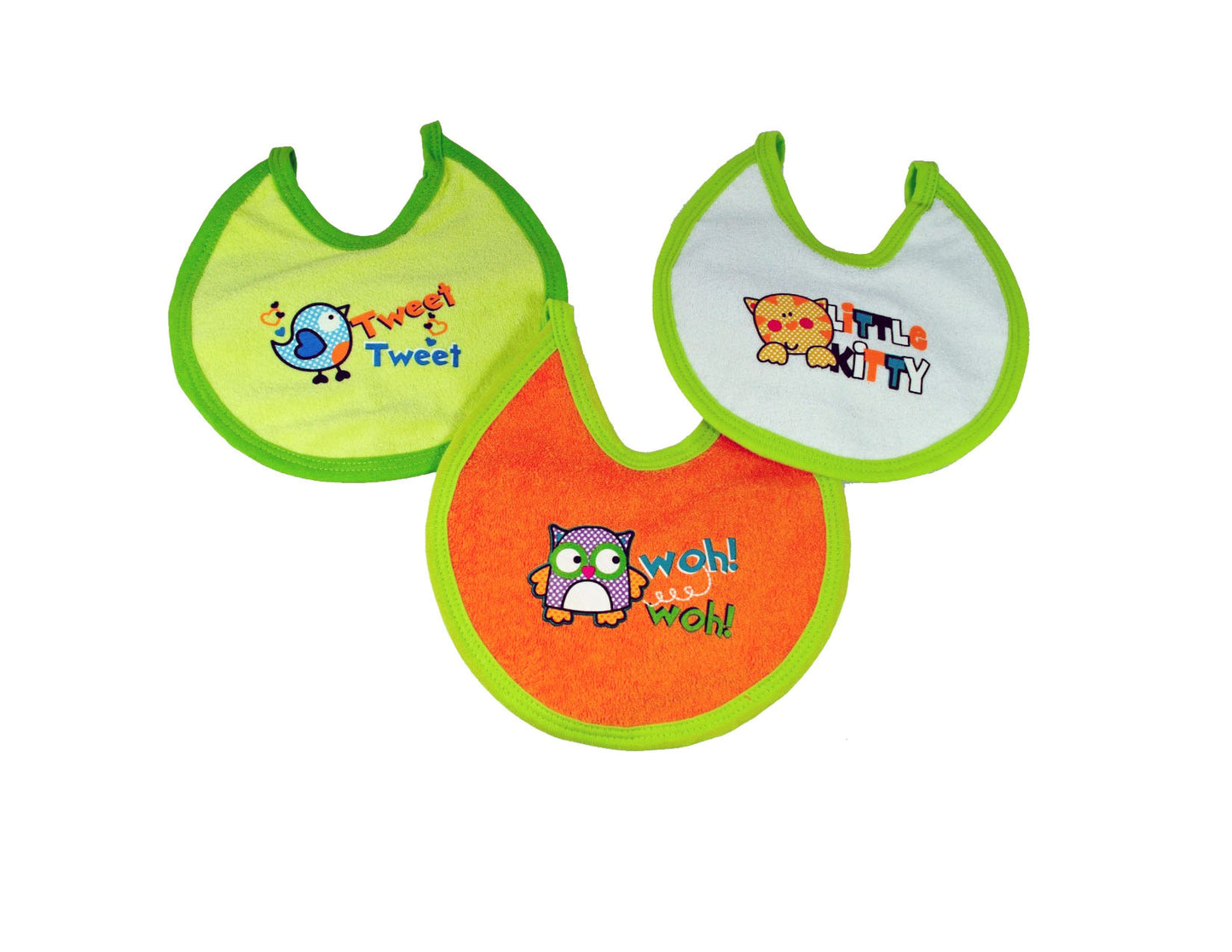 Juego de 3 Beberos Chicos de Toalla con Hule