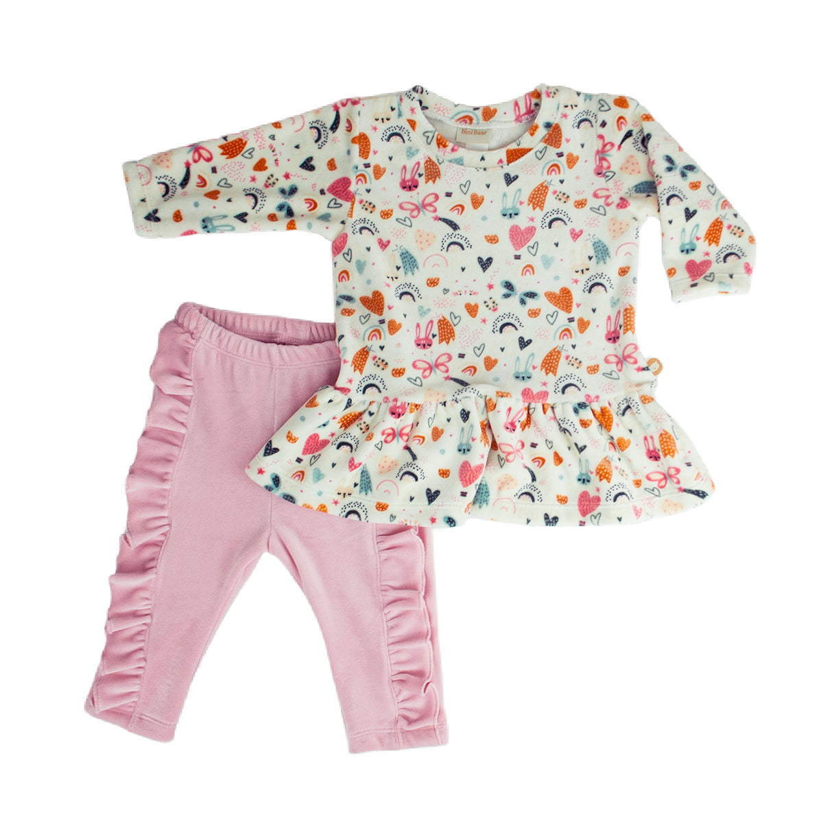 CONJUNTO BEBA DE BLUSA Y PANTALON BINI BEAR E-241598 T-3,6,12 MESES