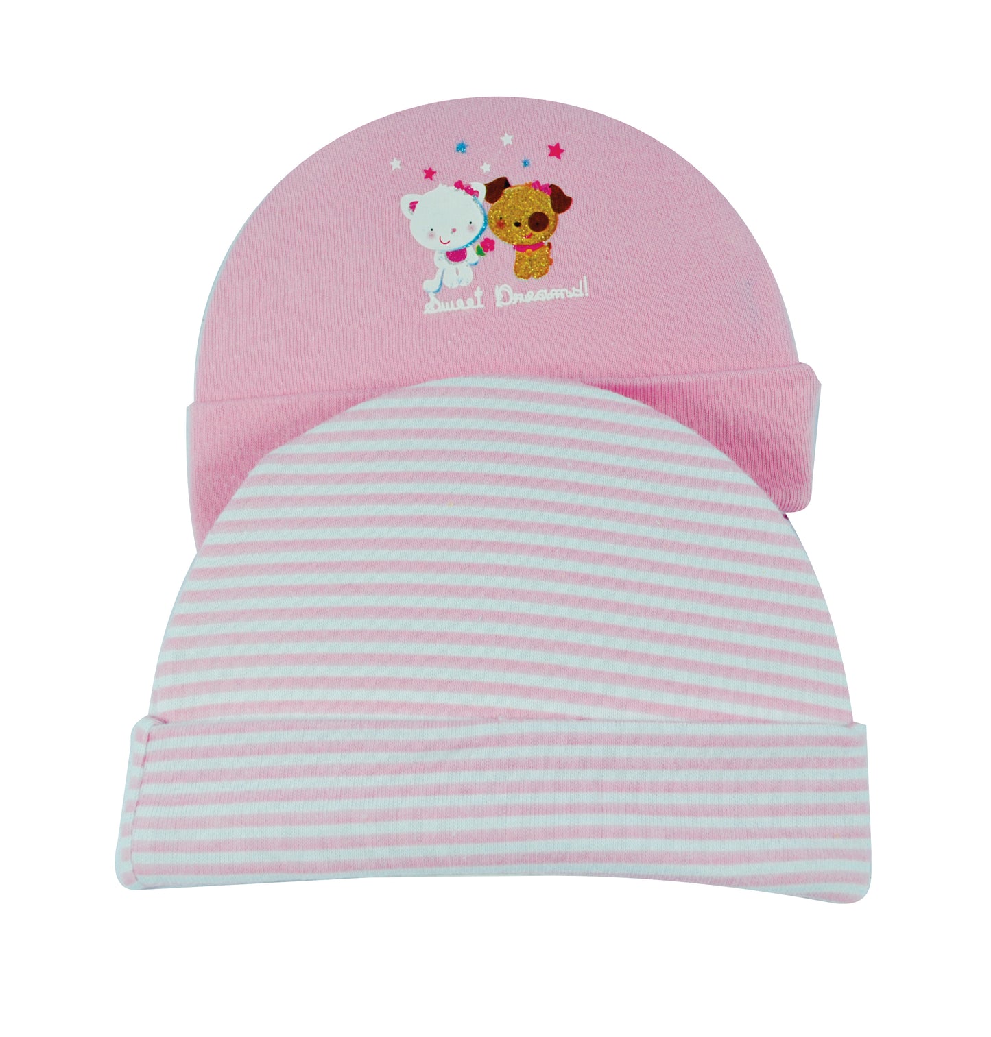 JUEGO DE 2 GORRITOS, 1 COMBINADO Y 1 LISO.
