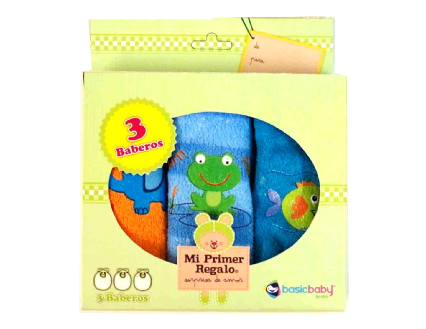 JUEGO DE 3 BABEROS EN CAJA