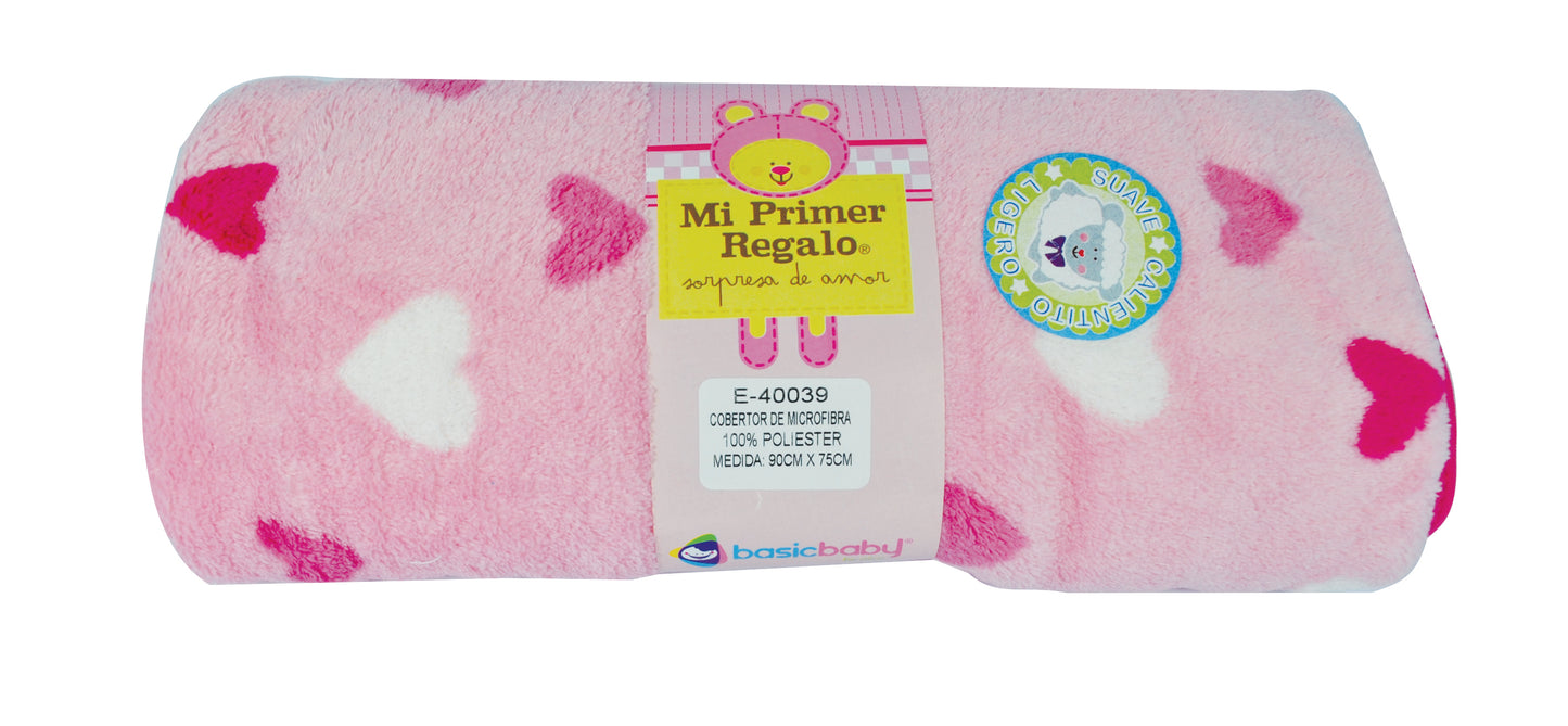 COBERTOR MICROFIBRA CON BIES 90 X 75.