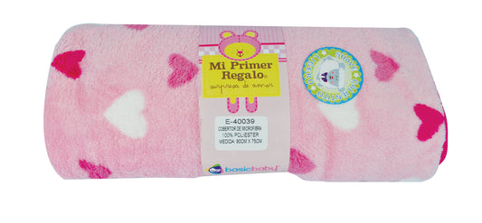 COBERTOR MICROFIBRA CON BIES 90 X 75.