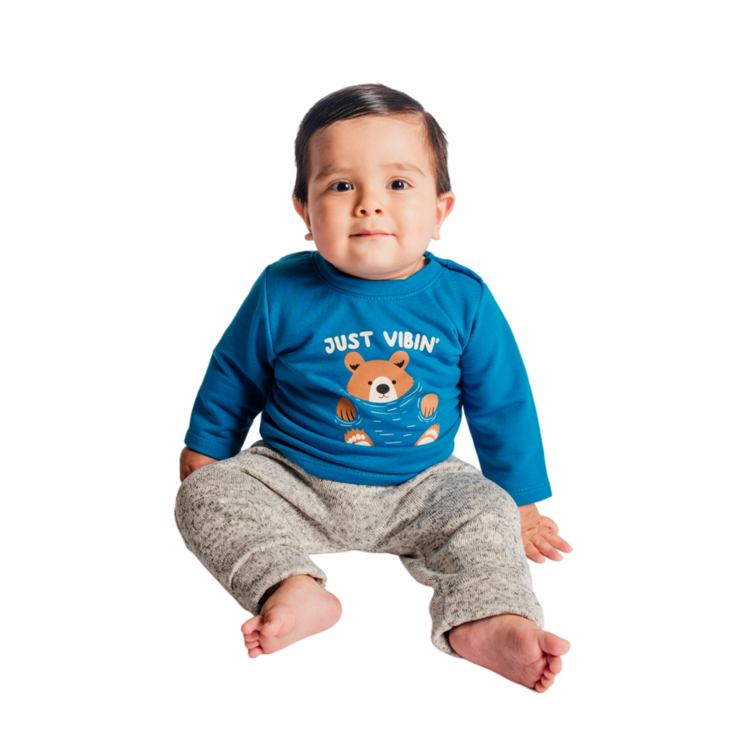 CONJUNTO BEBO 2 PZAS; SUDADERA M/L Y PANTALON C/PUÑO  E-231656  T-12 MESES